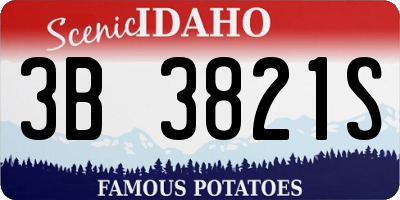 ID license plate 3B3821S
