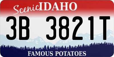 ID license plate 3B3821T