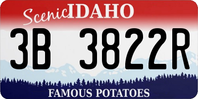 ID license plate 3B3822R