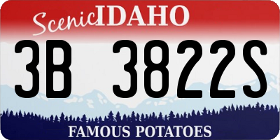 ID license plate 3B3822S