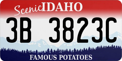 ID license plate 3B3823C