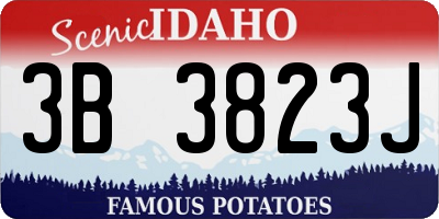 ID license plate 3B3823J