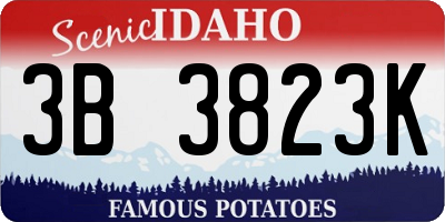 ID license plate 3B3823K