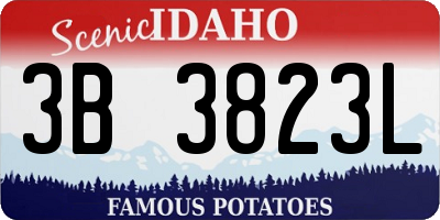 ID license plate 3B3823L