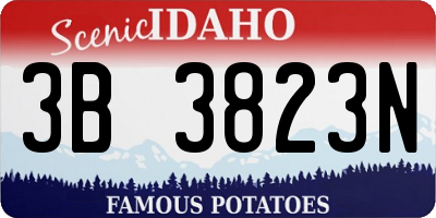 ID license plate 3B3823N