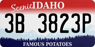 ID license plate 3B3823P