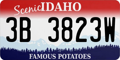 ID license plate 3B3823W