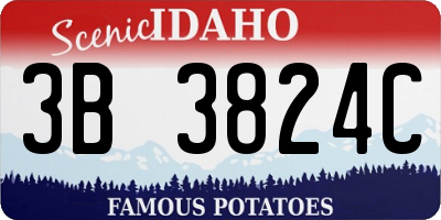 ID license plate 3B3824C