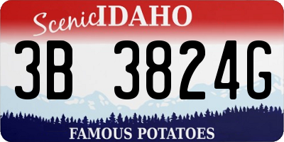 ID license plate 3B3824G