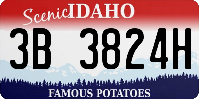 ID license plate 3B3824H