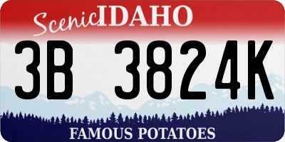 ID license plate 3B3824K