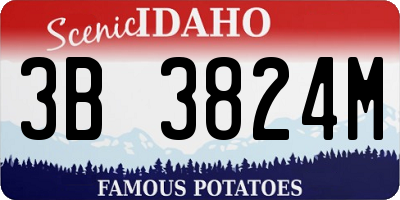 ID license plate 3B3824M