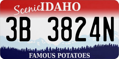 ID license plate 3B3824N