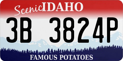 ID license plate 3B3824P