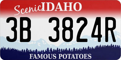 ID license plate 3B3824R