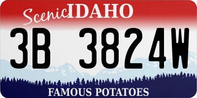 ID license plate 3B3824W