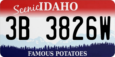 ID license plate 3B3826W