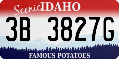 ID license plate 3B3827G