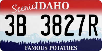 ID license plate 3B3827R