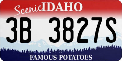 ID license plate 3B3827S