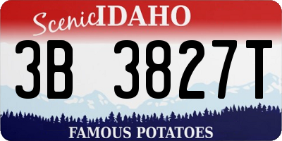 ID license plate 3B3827T