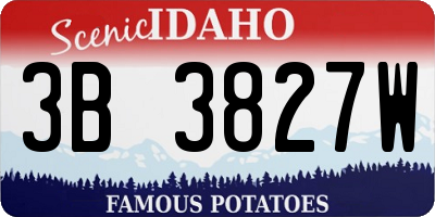 ID license plate 3B3827W
