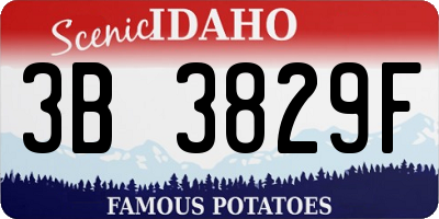 ID license plate 3B3829F