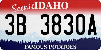 ID license plate 3B3830A