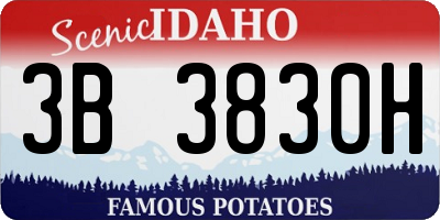 ID license plate 3B3830H