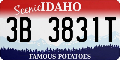 ID license plate 3B3831T