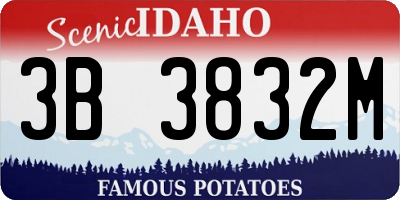 ID license plate 3B3832M