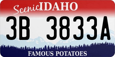 ID license plate 3B3833A
