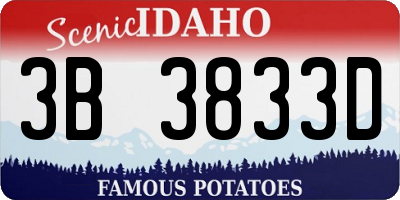ID license plate 3B3833D