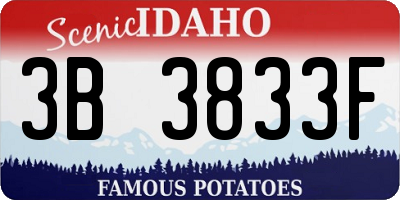 ID license plate 3B3833F