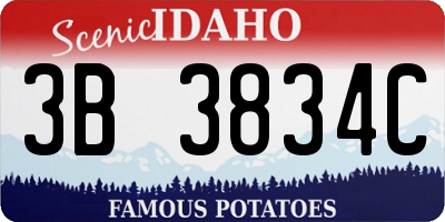 ID license plate 3B3834C