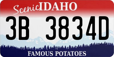 ID license plate 3B3834D