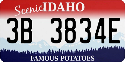 ID license plate 3B3834E