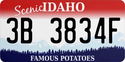 ID license plate 3B3834F