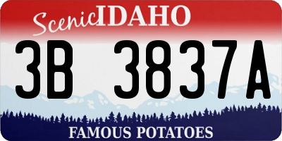 ID license plate 3B3837A