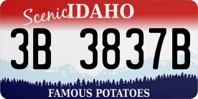 ID license plate 3B3837B