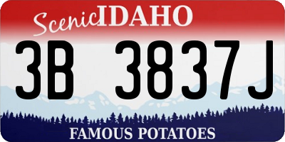 ID license plate 3B3837J