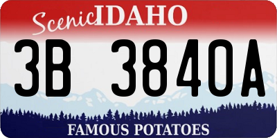 ID license plate 3B3840A