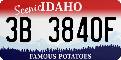 ID license plate 3B3840F