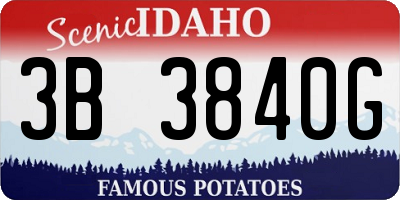 ID license plate 3B3840G
