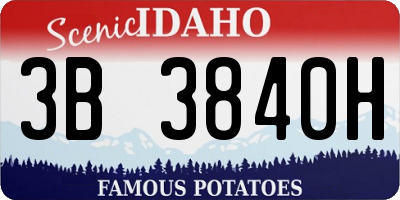 ID license plate 3B3840H