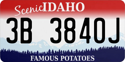ID license plate 3B3840J