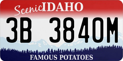 ID license plate 3B3840M