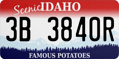 ID license plate 3B3840R