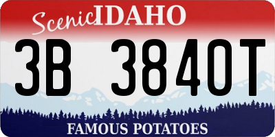 ID license plate 3B3840T