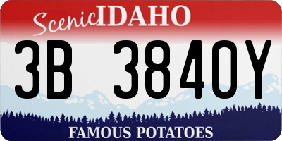 ID license plate 3B3840Y